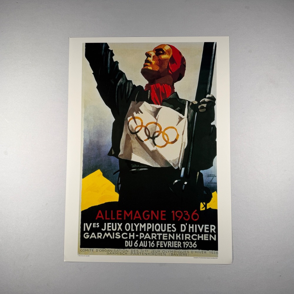 1936 Garmisch-Partenkirchen Winter Olympic Poster Fine Art Ltd 13x18 Hohlwein